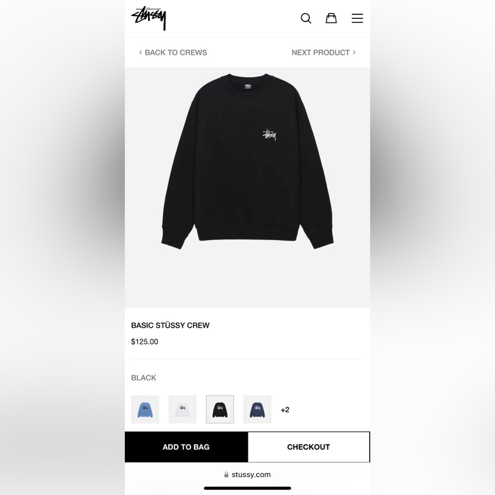 stüssy crewneck